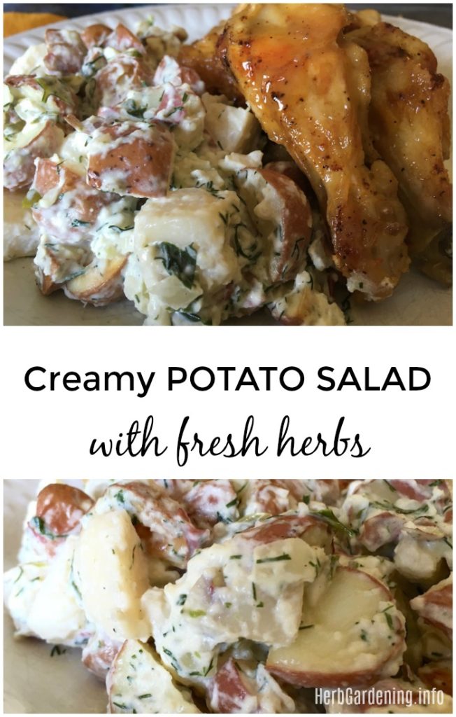 Creamy Potato Salad with Fresh Herbs. #potatosalad 