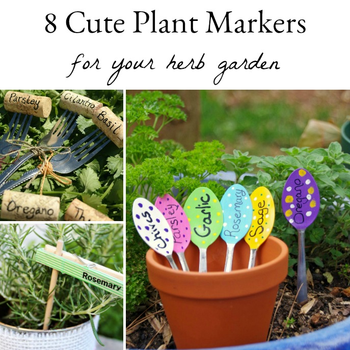 8 Cute DIY Herb Garden Plant Markers. #herbgarden #gardening