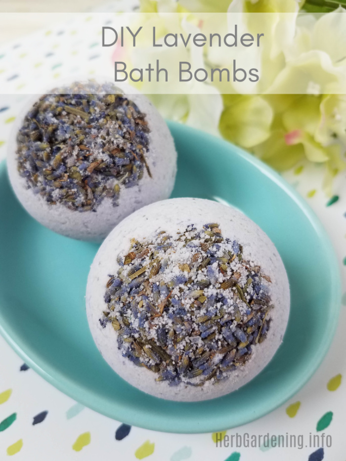 DIY Lavender Bath Bombs with Dried Lavender Flowers.