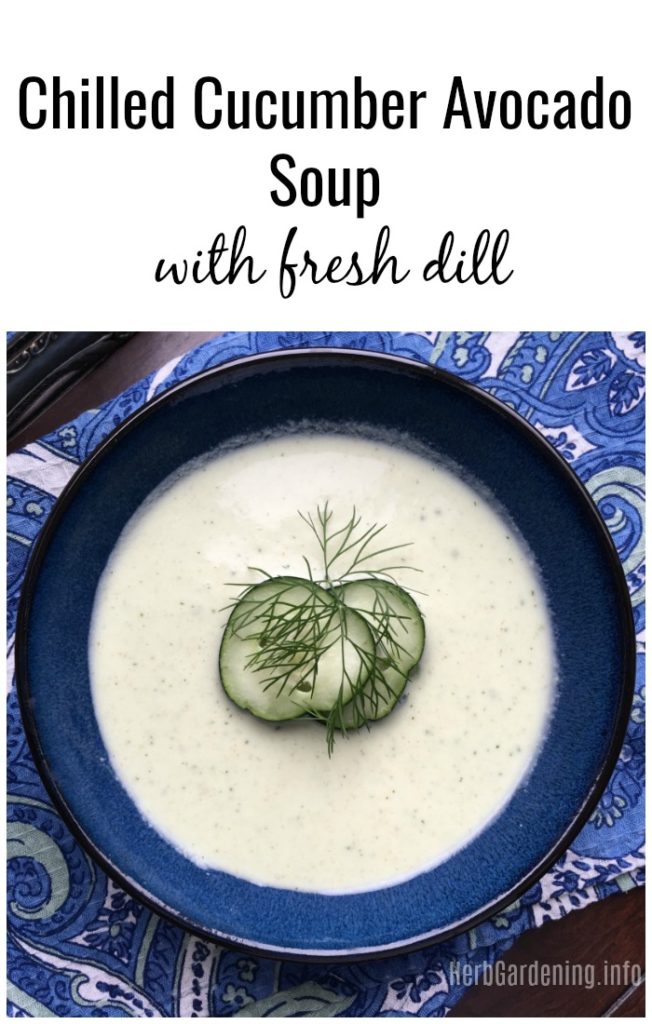 Chilled Cucumber Avocado Soup With Fresh Dill #summerrecipes #souprecipes 