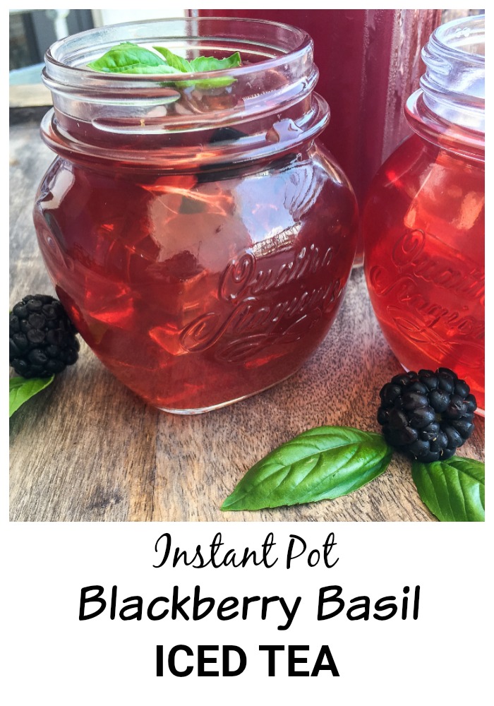 This Blackberry Basil Iced Tea recipe is quick and easy to make with your Instant Pot, and is a delicious refreshing drink for summer. 